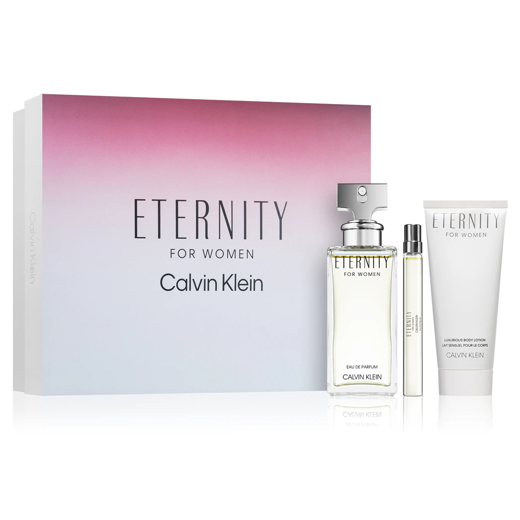 KLEIN ETERNITY WOMAN EDP 100ML + EDP 10ML + BL 100MLwoda perfumowana + balsam do ciała