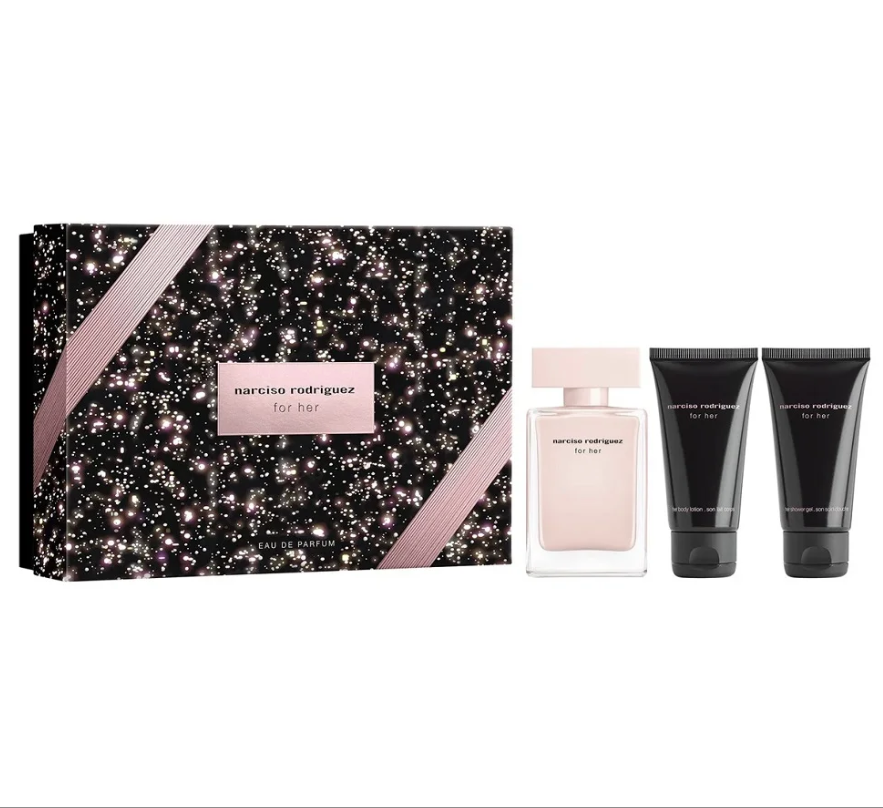 NARCISO RODRIGUEZ FOR HER EDP 50ML + BALSAM DO CIAŁA 50ML + SHOWER GEL 50MLwoda perfumowana