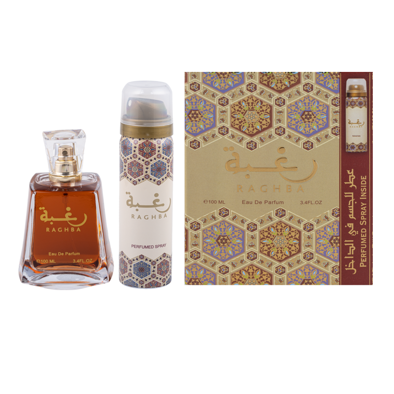 LATTAFA RAGHBA EDP 100ML + DEO SPRAY 50MLwoda perfumowana + dezodorant w sprayu
